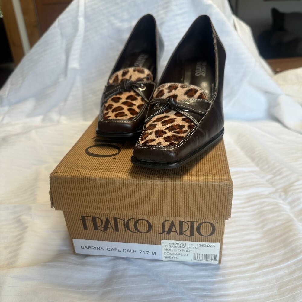 Franco Sarto Sabrina Cafe Calf Heel Size 7.5